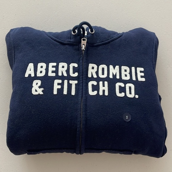 (NWT) Abercrombie & Fitch Women’s Full Zip Sherpa Hoodie in Navy, Small - Picture 15 of 15